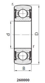 Подшипник шариковый радиальный однорядный закрытый специальной конструкции 260811 Подшипники #2