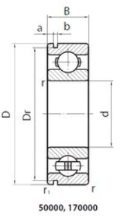 Подшипник радиальный шариковый однорядный 50306АК2У Подшипники #2