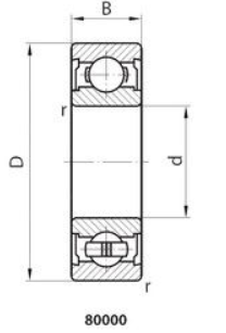 Подшипник радиальный шариковый однорядный 80310Ш2У Подшипники #2