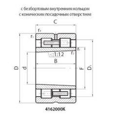 Подшипник роликовый радиальный с цилиндрическими роликами двухрядный прецизионный 4162856K Подшипники #2