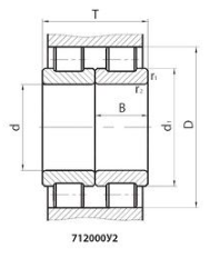 Подшипник роликовый радиальный с цилиндрическими роликами без наружного кольца сдвоенный специальный 712506У2 Подшипники #2
